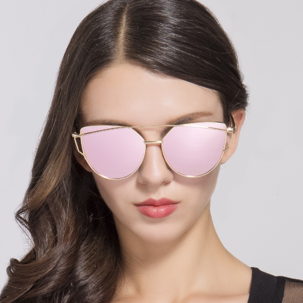 Sassy Mirrored Silver- Blue Sunglasses - Picture 5 of 5
